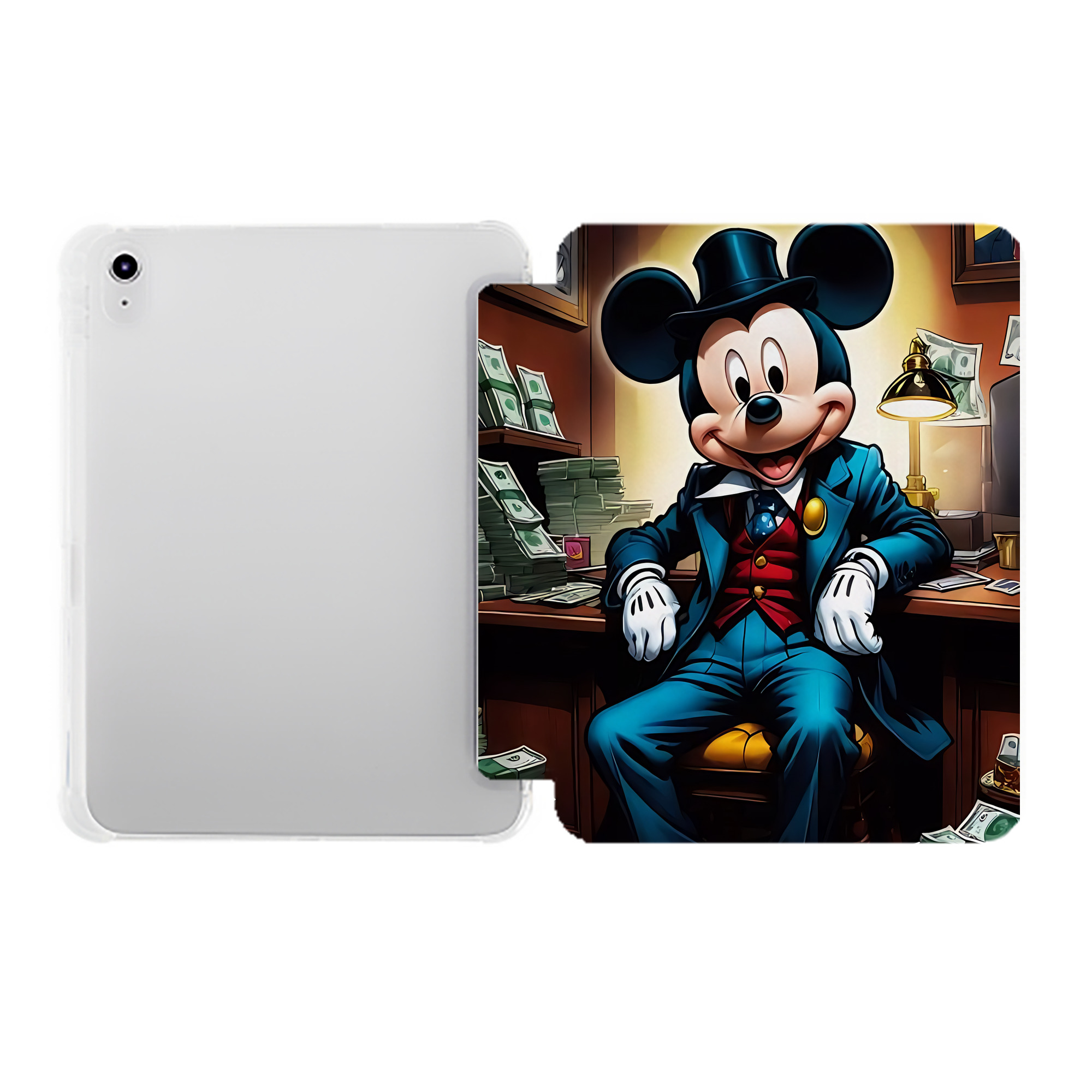（画像用） ミッキーマウス Mickey Mouse IPad ケース ペン収納付き 三つ折りスタンド PUレザー×シリコン 対応機種9.5/10.5/10.9インチ